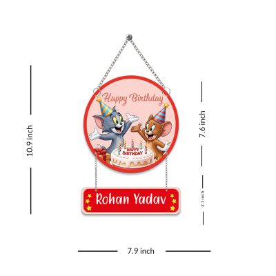 Personalized Tom & Jerry Birthday Wooden Wall Hanging